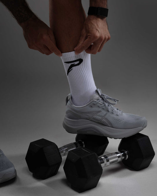 PACE Cushioned Crew Socks — White