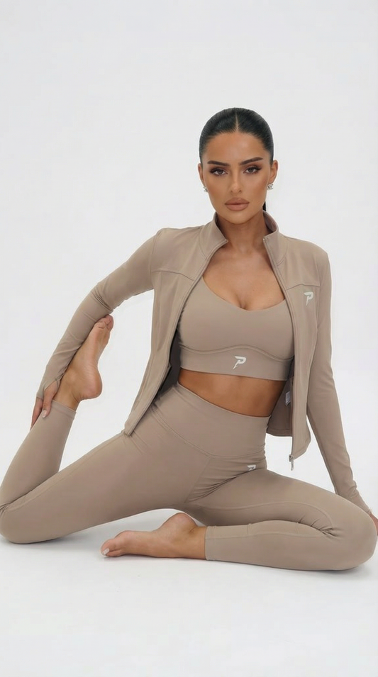Women’s Beige 3-Piece Activewear Set