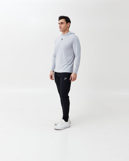 PACE Hooded Long Sleeve Top – Light Grey