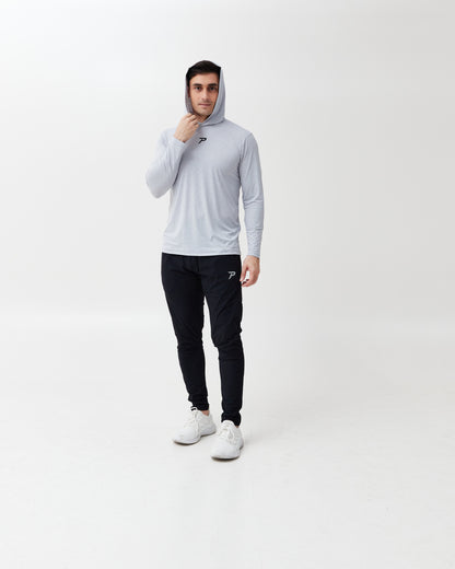 PACE Hooded Long Sleeve Top – Light Grey