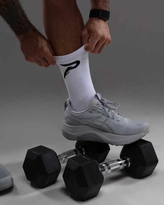 PACE Cushioned Crew Socks — White