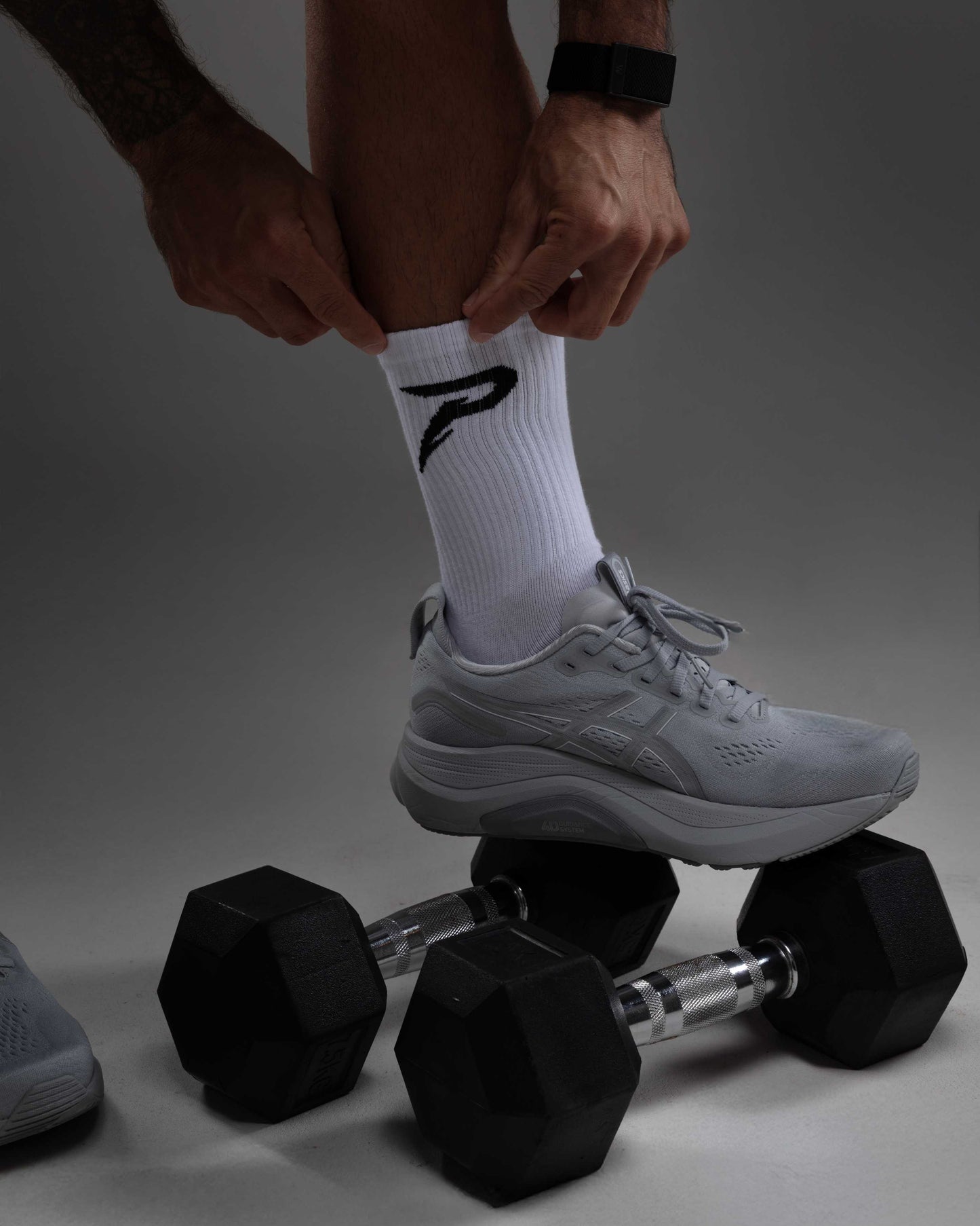 PACE Cushioned Crew Socks — White