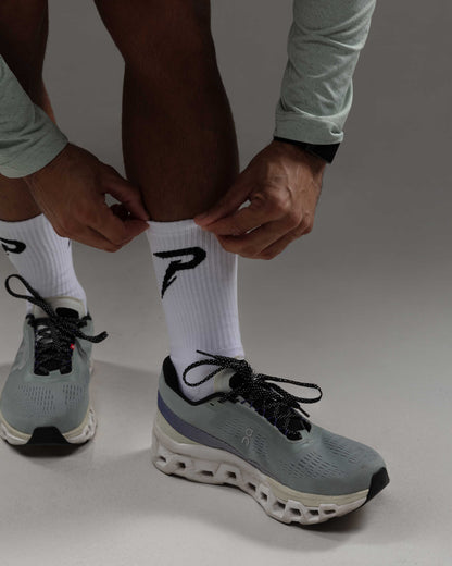 PACE Cushioned Crew Socks — White