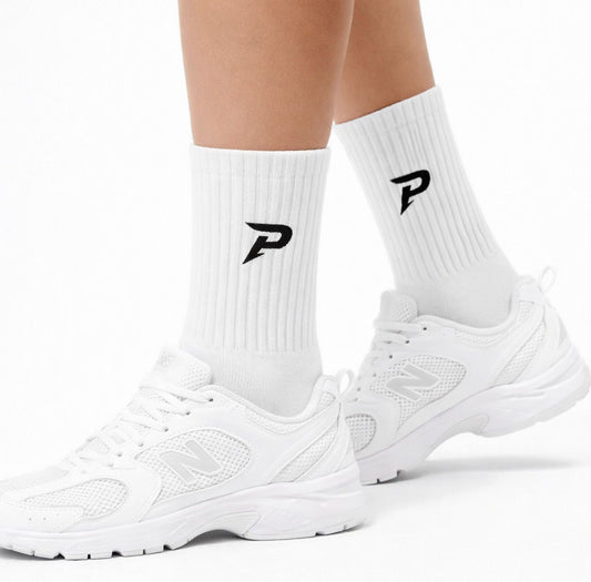 PACE Cushioned Crew Socks — White